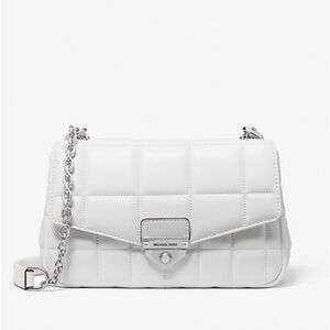 Michael Kors Large SoHo White Quilted Leather Crossbody Bag